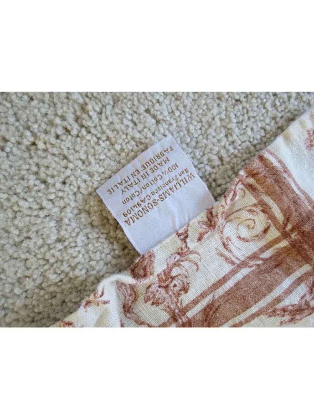 Williams Sonoma Cotton Floral Towel Made in Italy